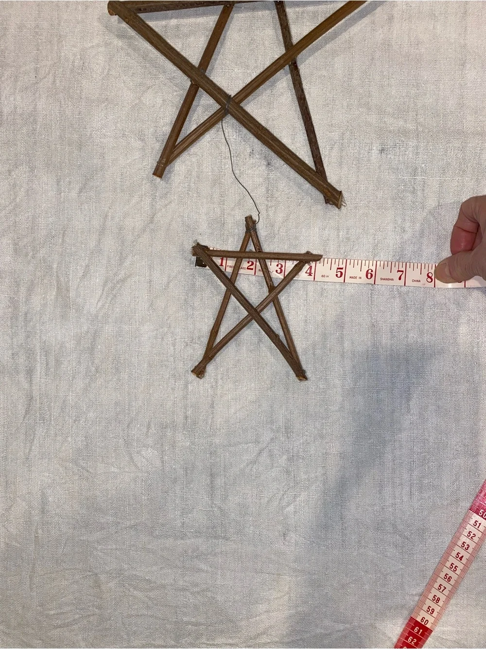 Rustic Brown Twig Star Wall Hanging - Home Wall Decor set of 3 stars